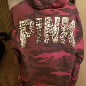 Victoria’s Secret red camo sequence hoodie